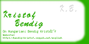 kristof bendig business card